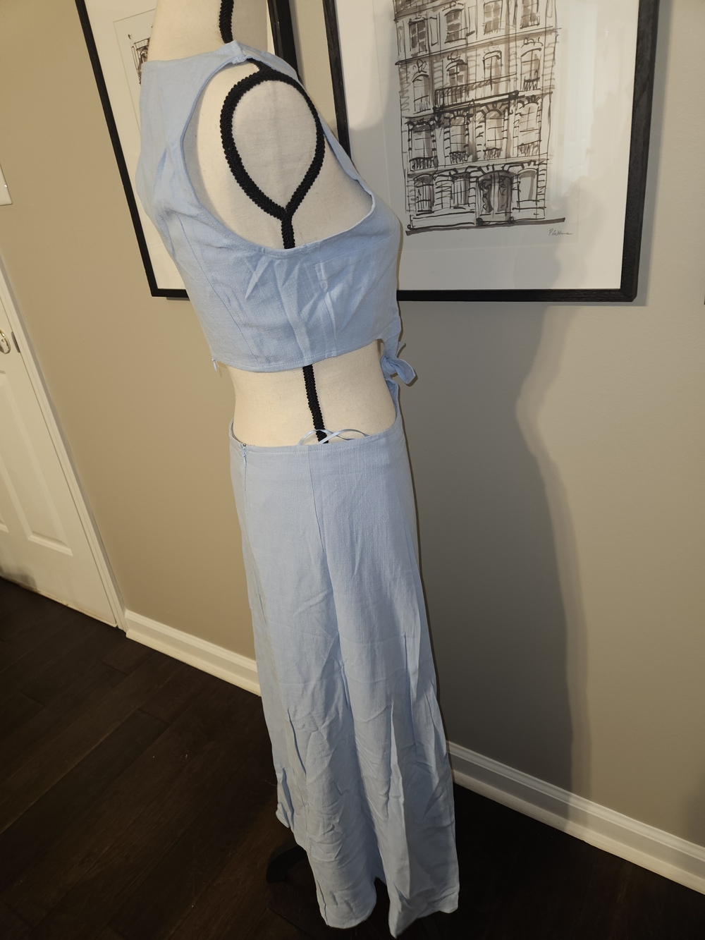 Light Blue Cutout Maxi Dress - Women's - Picture 7 of 7